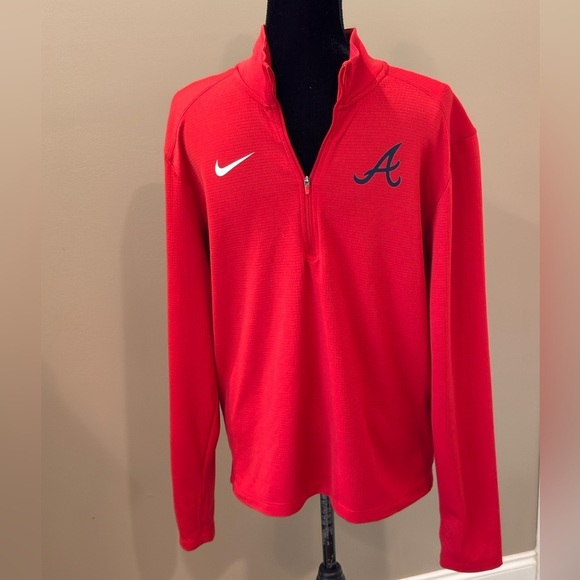Men’s NIKE Atlanta Braves Agility pacer lightweight half zip top- Size medium - Picture 4 of 10